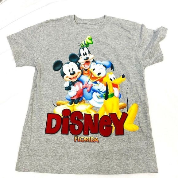 Disney Boys 12/14 Large Gray Disney Characters Flo